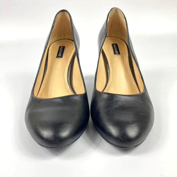Women's Alex Marie Round Toe Leather Pumps Professional Heels Black Size 8 M - Picture 3 of 9